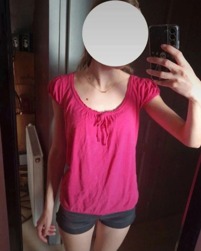 Tee-shirt rose femme camaïeu taille S/36