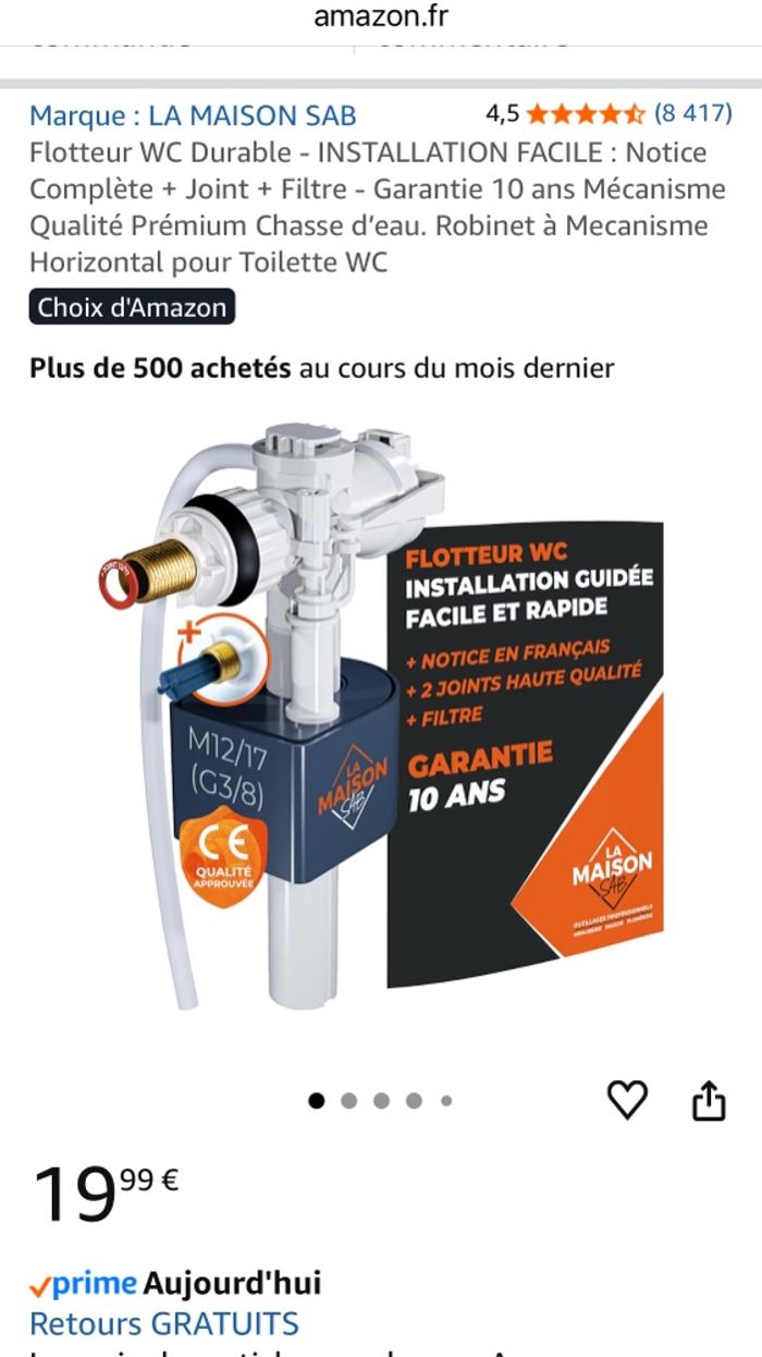 2 Flotteurs pour chasse d’eau neufs - photo numéro 3