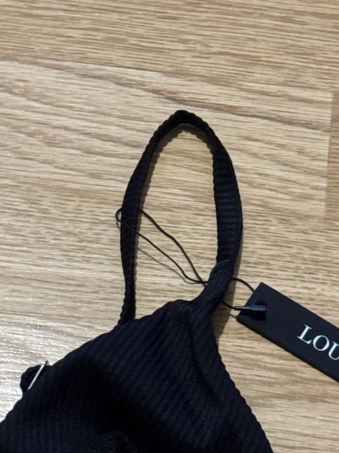 Soutien-gorge triangle noir côtelé taille XS - photo numéro 4