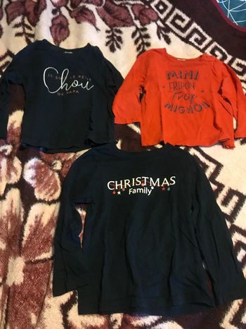 Hauts manches longues à messages 3ans Kiabi