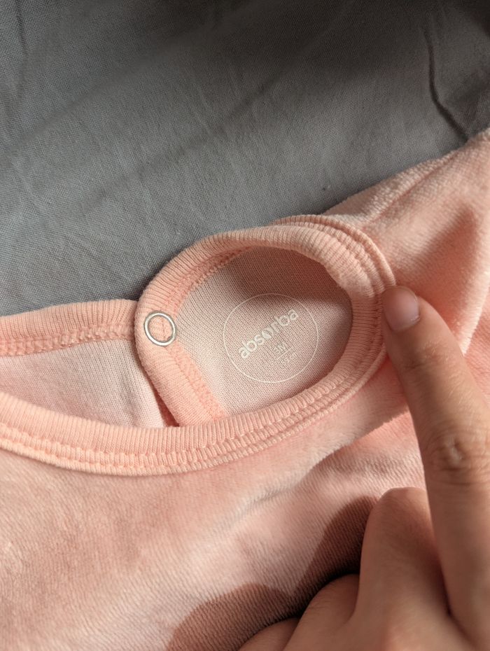 Pyjama velours fille Absorba 3 mois 59cm - photo numéro 3