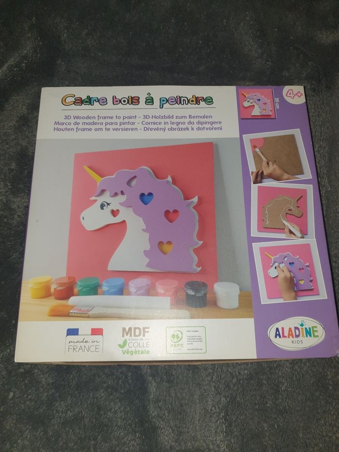 Cadre bois à peindre licorne