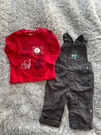 Ensemble bébé 3 mois salopette obaïbi tee shirt IKKS