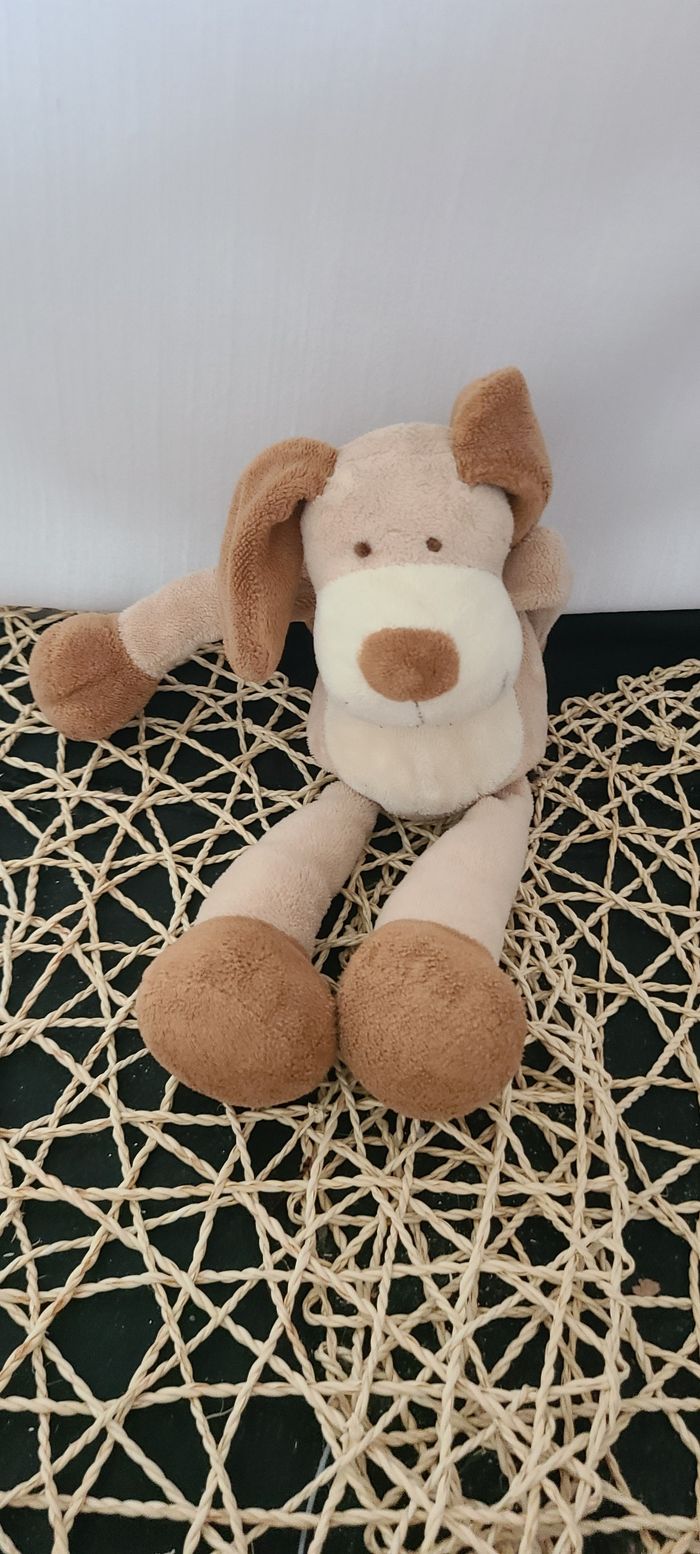 Doudou chien beige marron NICOTOY 22 cm - photo numéro 4