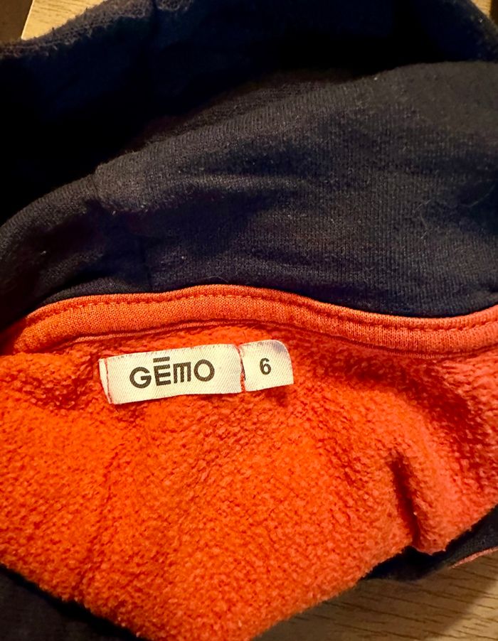 💜 Pull avec capuche orange & noir gemo 6 ans 💜 - photo numéro 5
