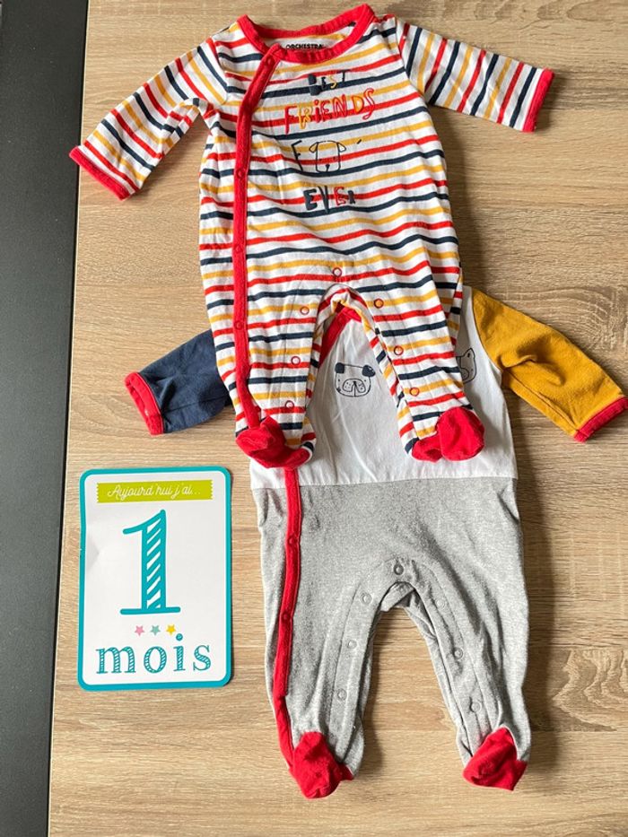 Lot de 2 pyjamas jersey t.1m