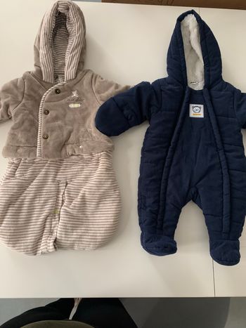 Lots de combinaisons hiver taille 1 mois et 3 mois