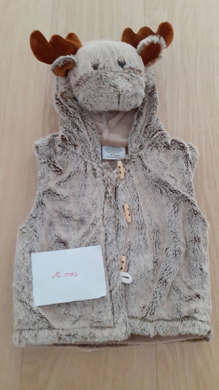 Pull sans manche tête de caribou 12 mois