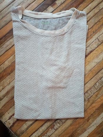 T-shirt blanc à pois