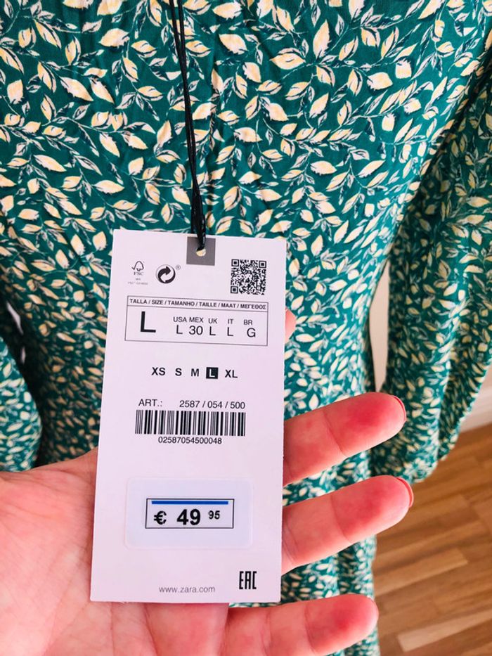Robe d’été verte neuve Zara taille M/L - photo numéro 8