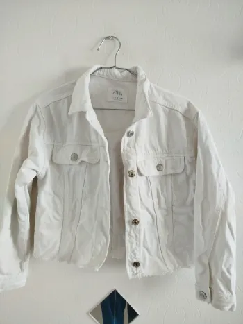 Veste en jean Zara blanche 12 ans