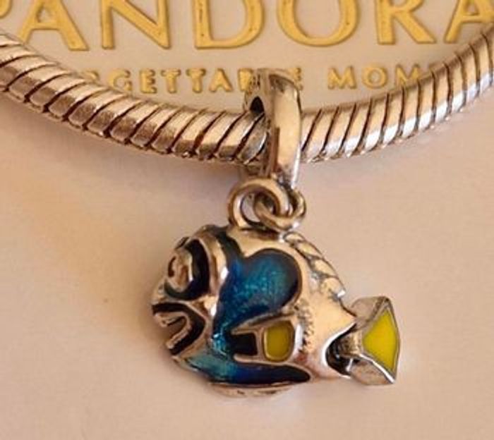 Charm Pandora Poisson émail bleu & jaune — S925 ALE - photo numéro 4