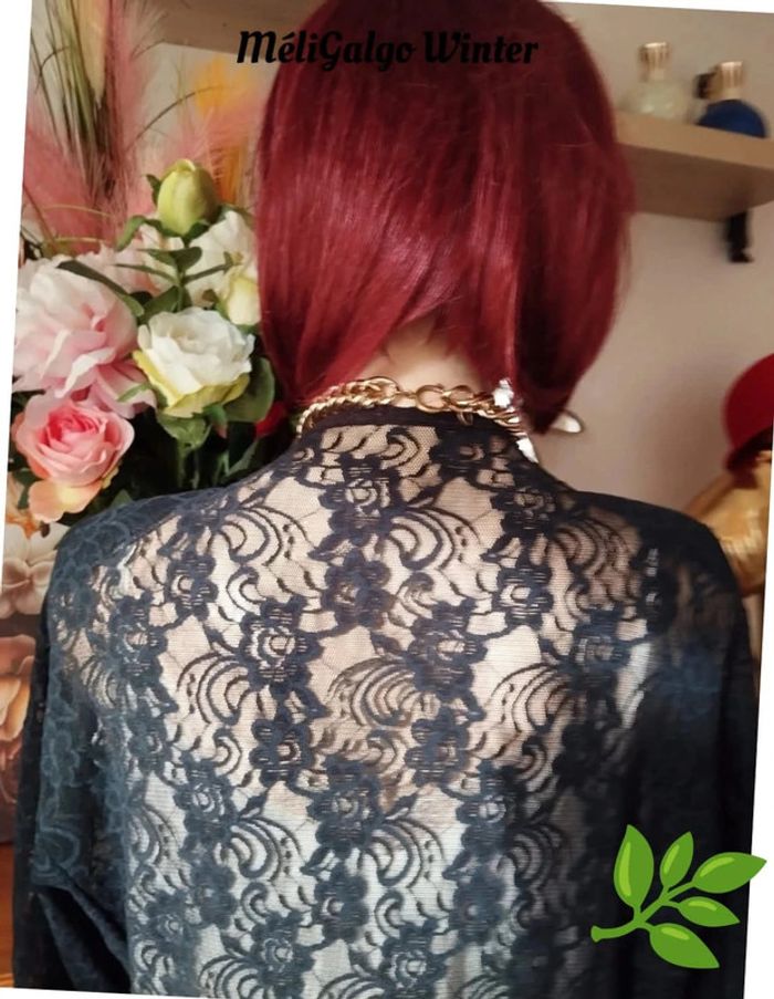 🌹Long Déshabillé/Nuisette Dentelle & Voile Pièce Vintage Natori T38/40🌹 - photo numéro 13