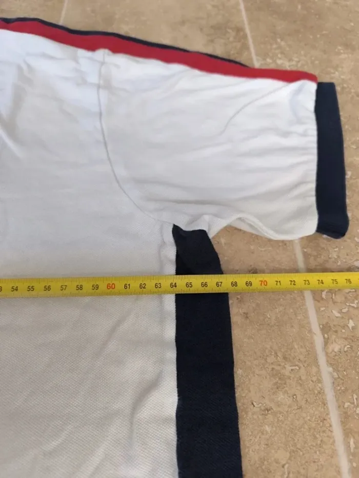 Joli Polo Ralph Lauren XXL blanc logo marine US Open 2008 collector tâché - photo numéro 10