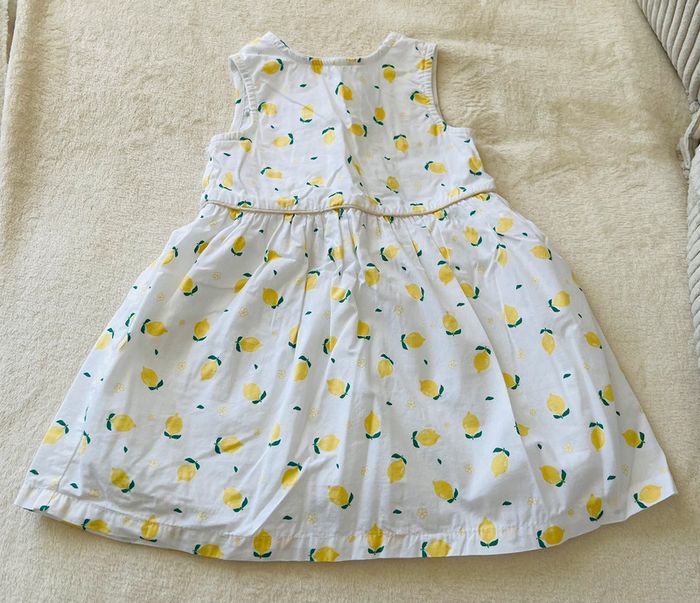 Robe blanche avec citron jaune 12 mois 78-83cm Inextenso