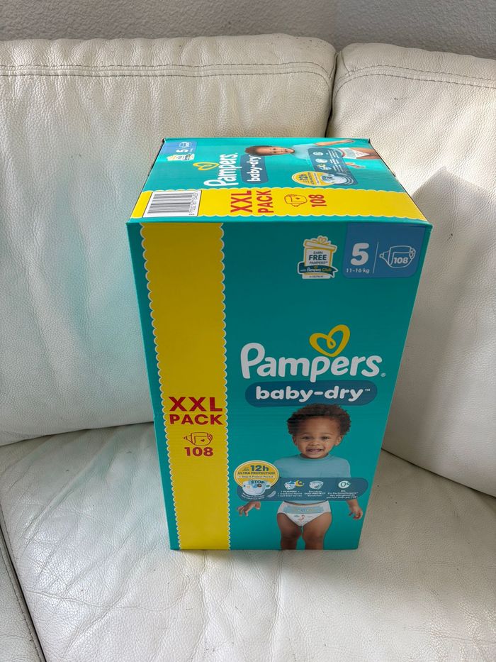 Pack XXL 108 Couches Pampers Baby Dry Taille 5 (11-16 kg) - photo numéro 7
