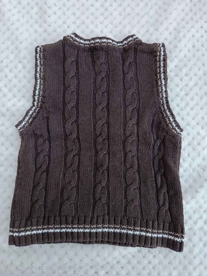 🔸 Gilet sans manches  style tricot 100 % coton - Gémo 3 ans. 🔸 - photo numéro 3