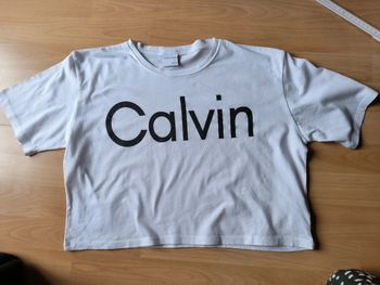 Crop top Calvin Klein blanc taille L