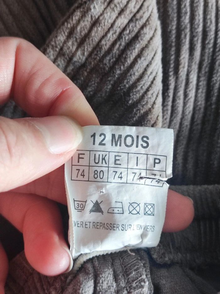 Pantalon effet velours rayure marron Baby Boy Street Bleu - photo numéro 5