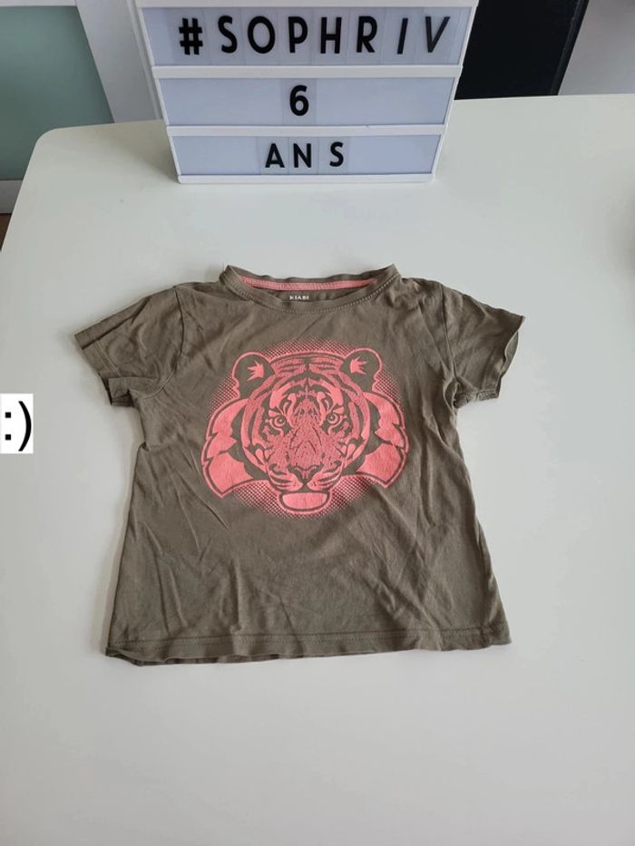 T shirt kaki tigre 6 ans