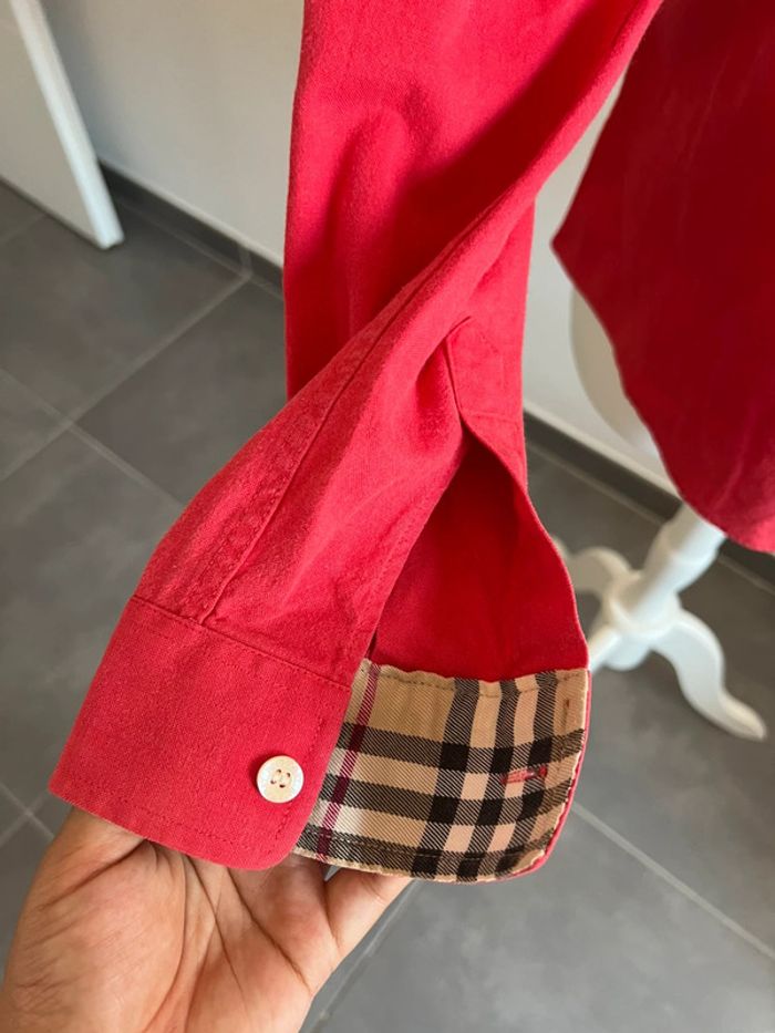 Chemise Burberry Femme Rouge Vintage T.42 Coupe Droite - photo numéro 4