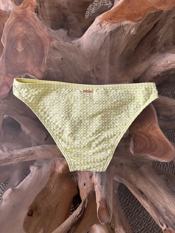 Bas de maillot de bain Roxy jaune blanc S carreaux - photo numéro 3