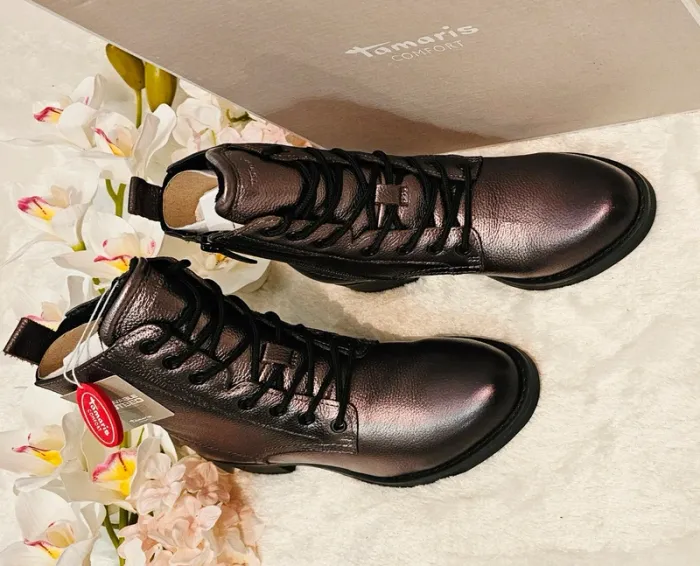 Bottes Bottines Cuir Confort Zip Tamaris T37 - photo numéro 4