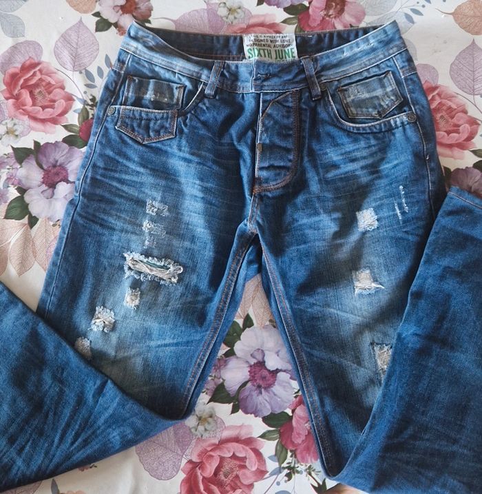 Jeans troué homme taille 42  sixth june