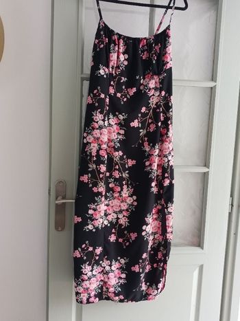 Robe longue noire et fleurie shein xl