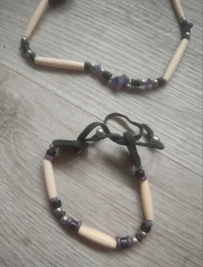 Collier + bracelet africain ajustable neuf - photo numéro 2