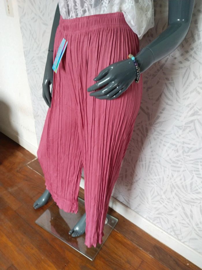 Jolie pantalon femme plissé jambes larges taille 36 38 40 42 44 46 - photo numéro 5