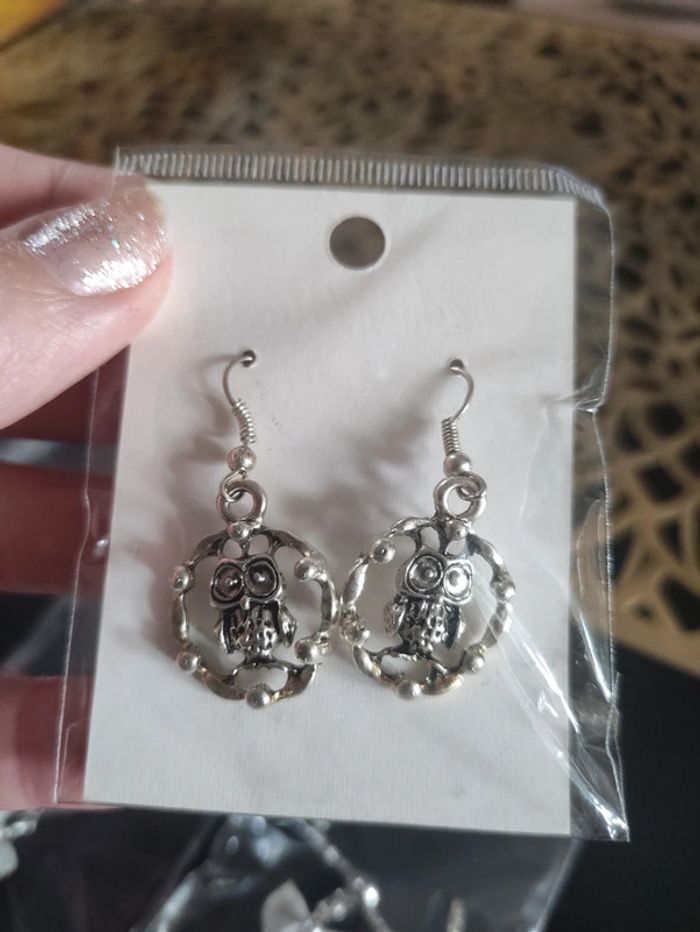 Lot de 6 bijoux neufs thème chouette, hibou et oiseau. - photo numéro 3
