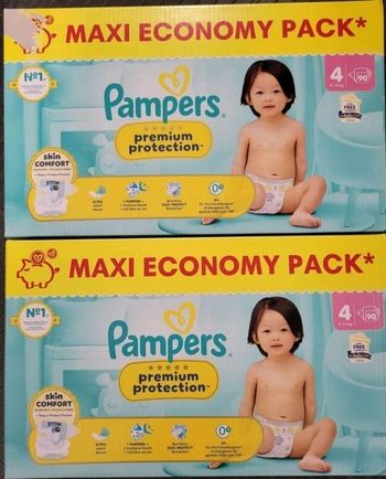 2 cartons de couches pampers premium taille 5