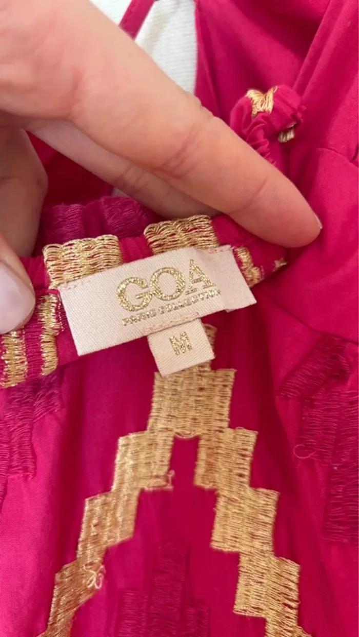 Robe bohème chic rose fuschia et or dos nu - photo numéro 6
