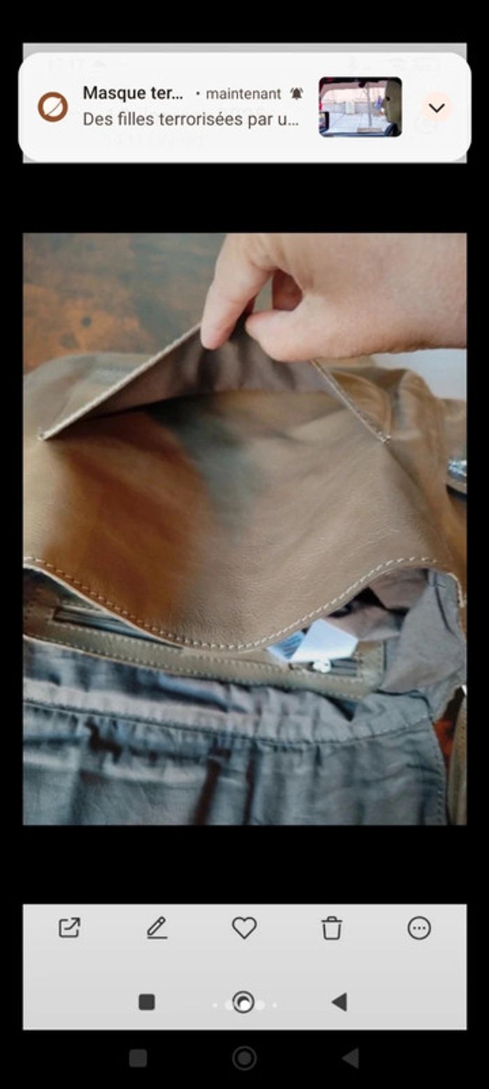 Sac fourre tout Cuir de vachette Vintage Dressing - photo numéro 11