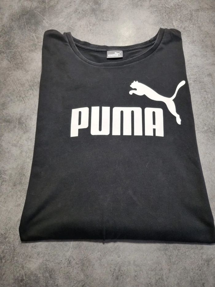 T-shirt à manches longues homme - Taille XXL / 44 - Puma - Noir floqué blanc