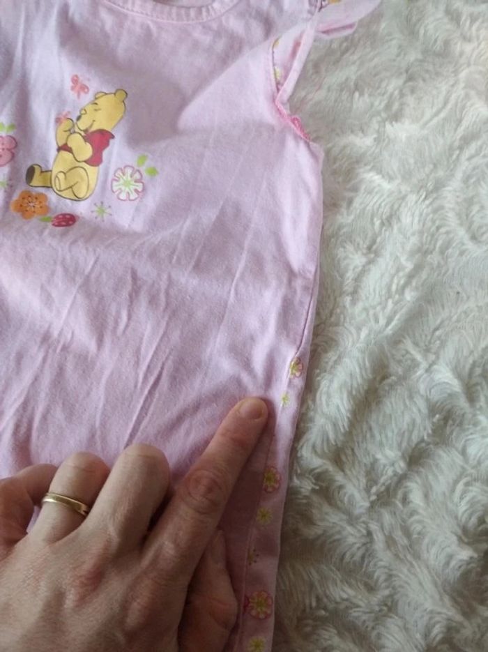 Robe Fille 12 mois Winnie l'ourson Fleurs Disney 100% coton - photo numéro 11
