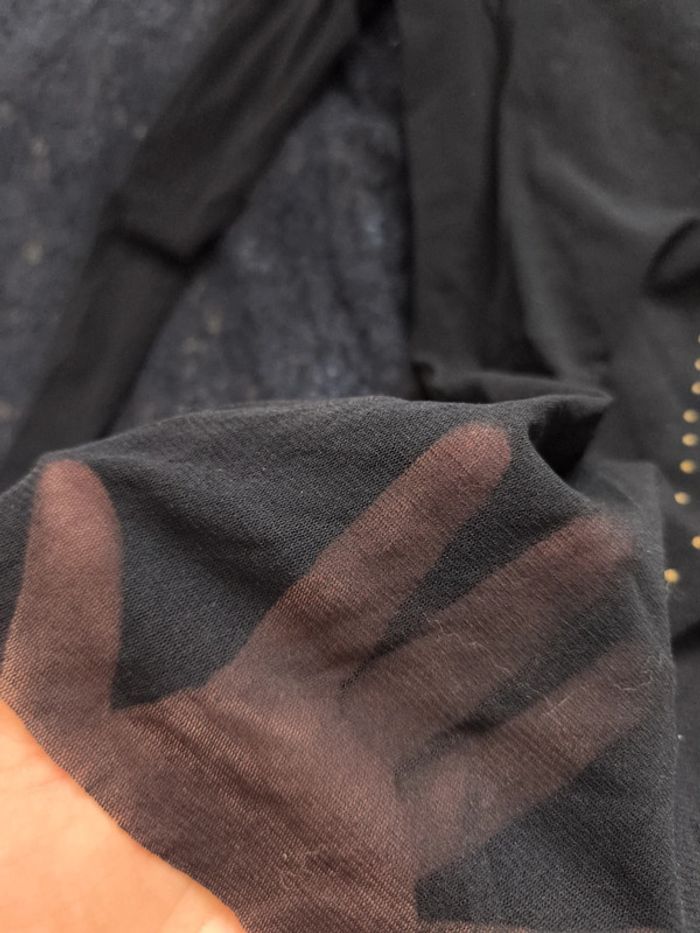 Lot de 3 hauts transparents / en dentelle taille 38 noir et bleu - photo numéro 3