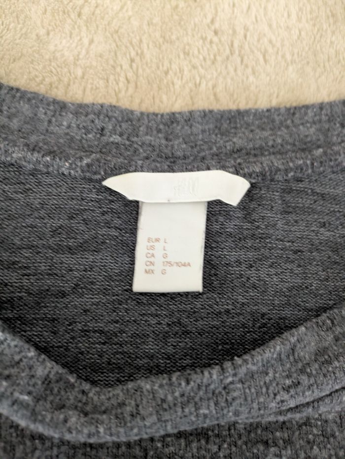 Pull/Haut Léger Col Rond Gris Chiné - photo numéro 2