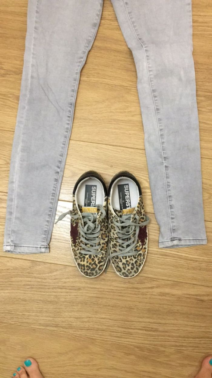 Slim gris clair taille 38 / pantalon élastique - photo numéro 3