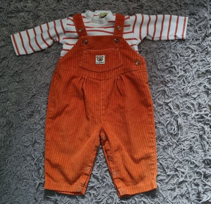 Ensemble orange et blanc 6mois mixte