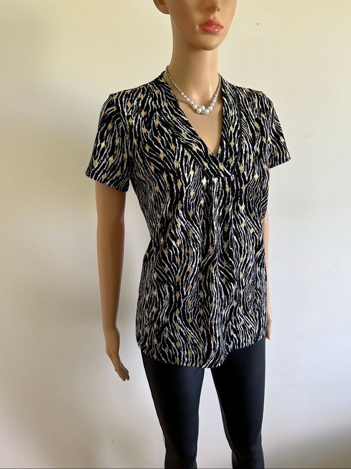 Blouse imprimée à manches courtes Morgan taille M jamais portée - photo numéro 2