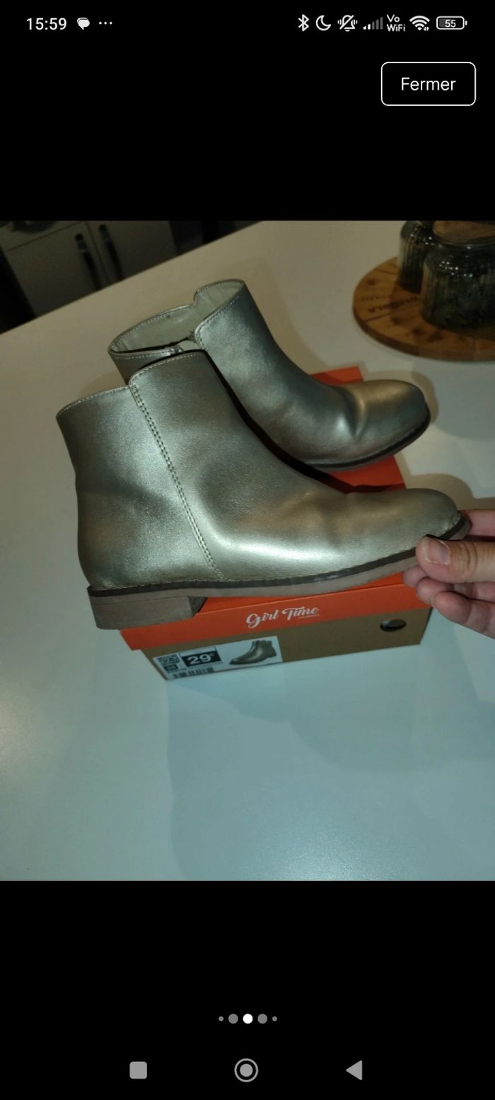 Bottines dorées 35 - photo numéro 4