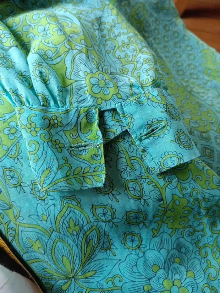 Chemise verte voile vintage handmade - photo numéro 13