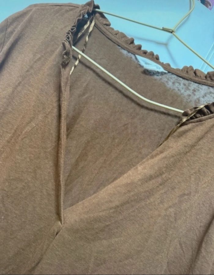 T-shirt manche longue marron Springfield taille l - photo numéro 2