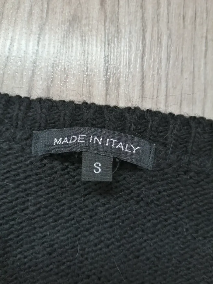 Robe tunique noire avec détails rouges et poilus / made in italy / (S) - photo numéro 6