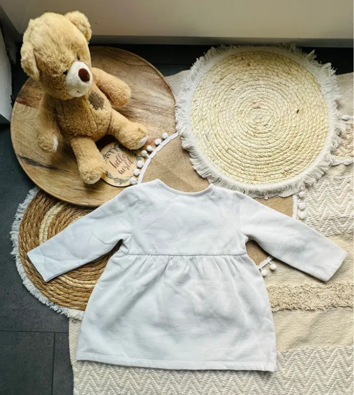 Robe Vertbaudet 18M 80cm blanche liserée argenté - photo numéro 5