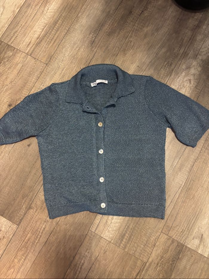 Haut Zara bleu gris