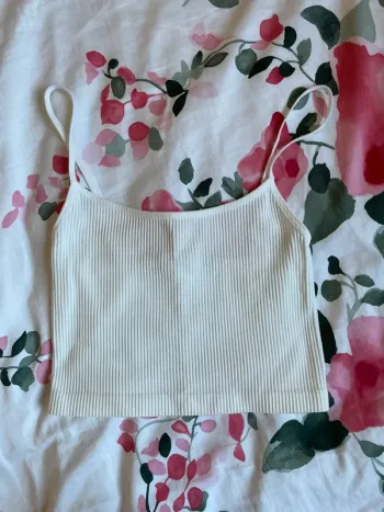 Débardeur crop top blanc Stradivarius