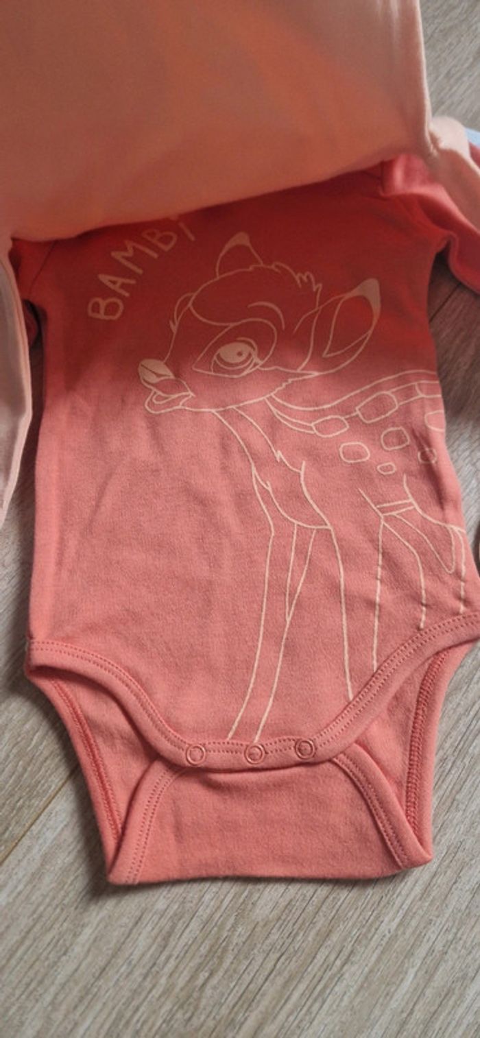 Lot de 6 bodies bébé fille manches longues Disney en 6 mois neufs - photo numéro 8